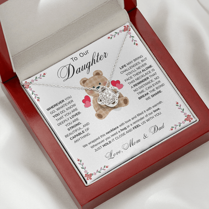 To Our Daughter Necklace from Mom & Dad - Aesthetic Brown