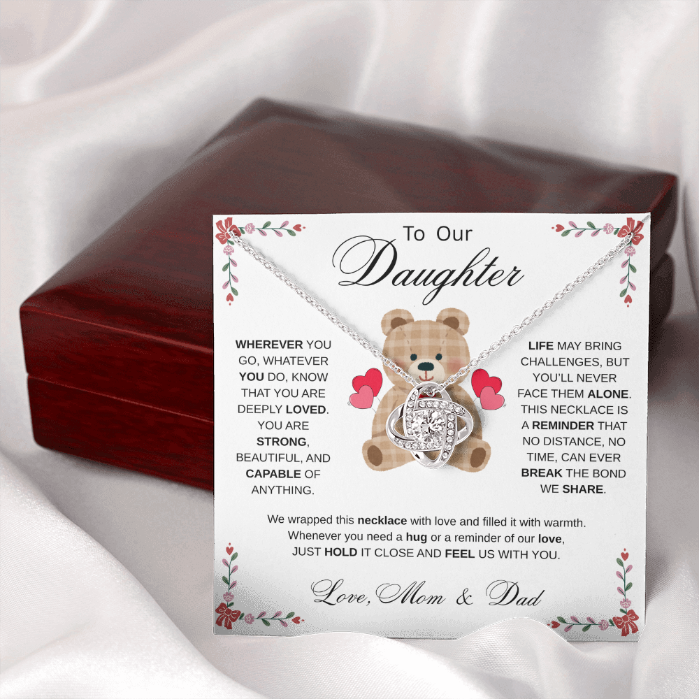 To Our Daughter Necklace from Mom & Dad - Aesthetic Brown