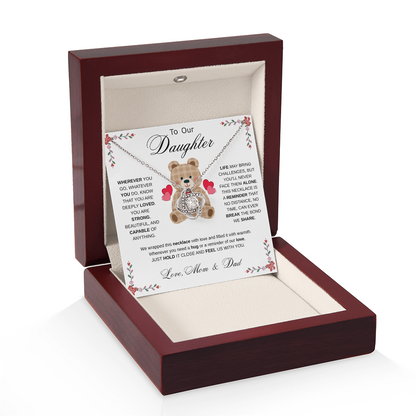 To Our Daughter Necklace from Mom & Dad - Aesthetic Brown