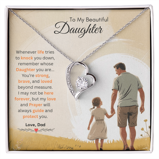 To My Beautiful Daughter Necklace from Dad – Heartfelt & Emotional