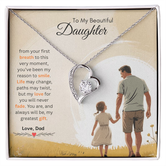 To My Beautiful Daughter Necklace from Dad – Loving & Sentimental