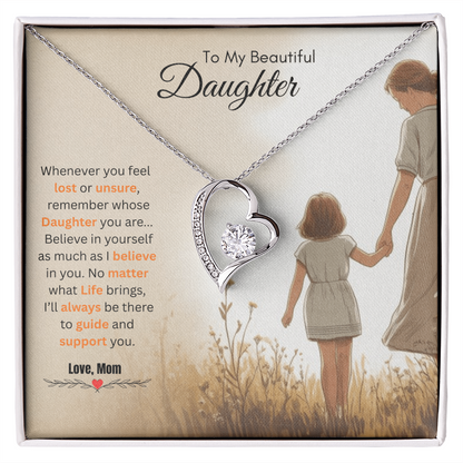 To My Beautiful Daughter Necklace from Mom – Uplifting & Motivational