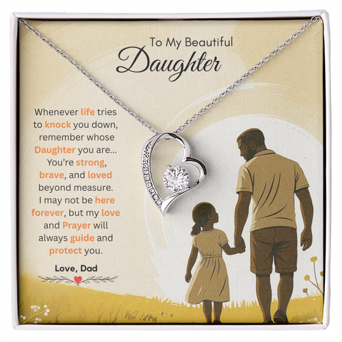 To My Beautiful Daughter Necklace from Dad – Bold & Empowering