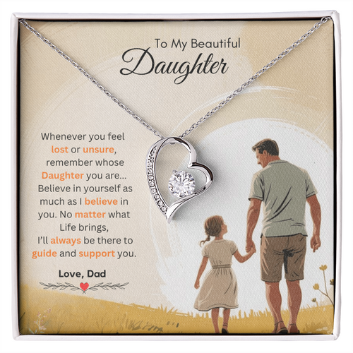 To My Beautiful Daughter Necklace from Dad – Faith-Based & Hopeful