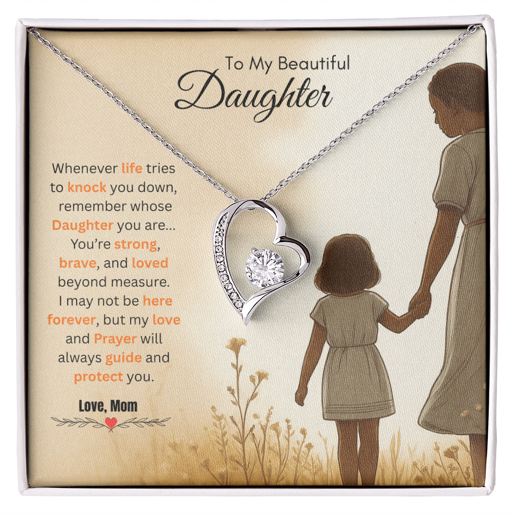 To My Beautiful Daughter Necklace from Mom – Bold & Empowering