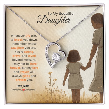 To My Beautiful Daughter Necklace from Mom – Bold & Empowering