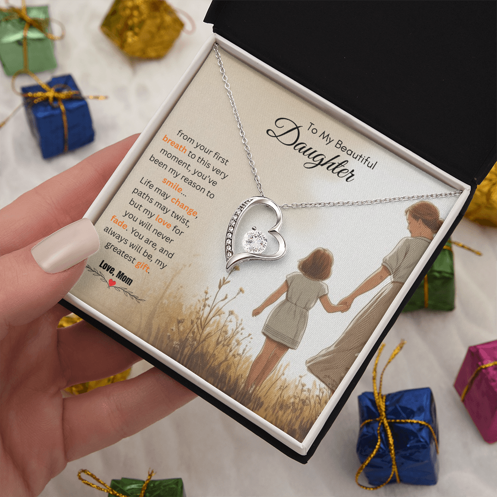 To My Beautiful Daughter Necklace from Mom – Faith-Based & Hopeful