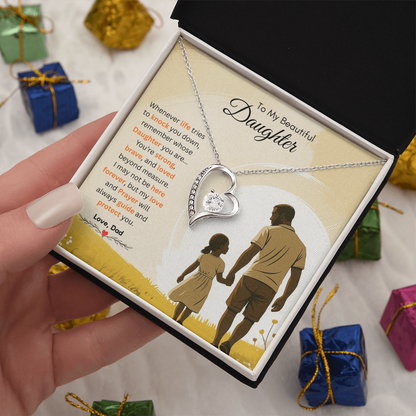 To My Beautiful Daughter Necklace from Dad – Bold & Empowering