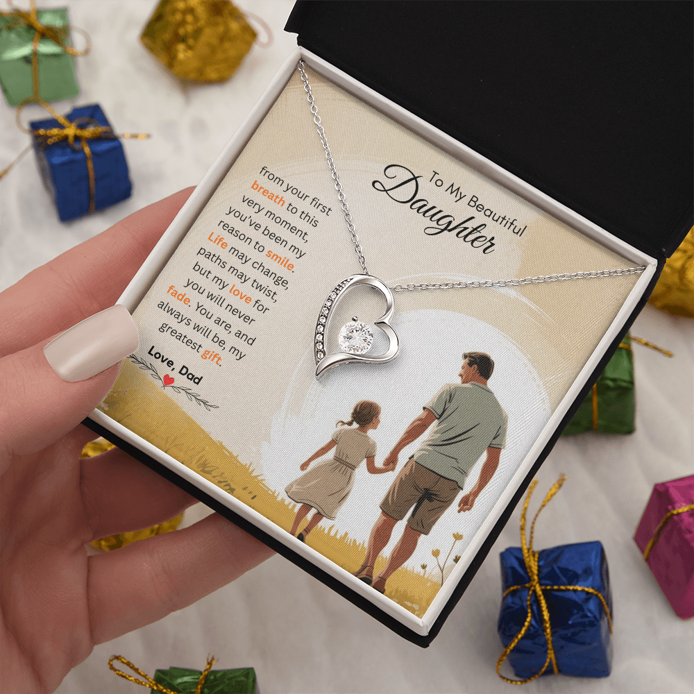 To My Beautiful Daughter Necklace from Dad – Loving & Sentimental