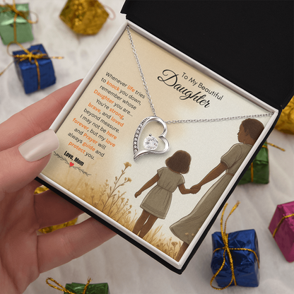 To My Beautiful Daughter Necklace from Mom – Bold & Empowering