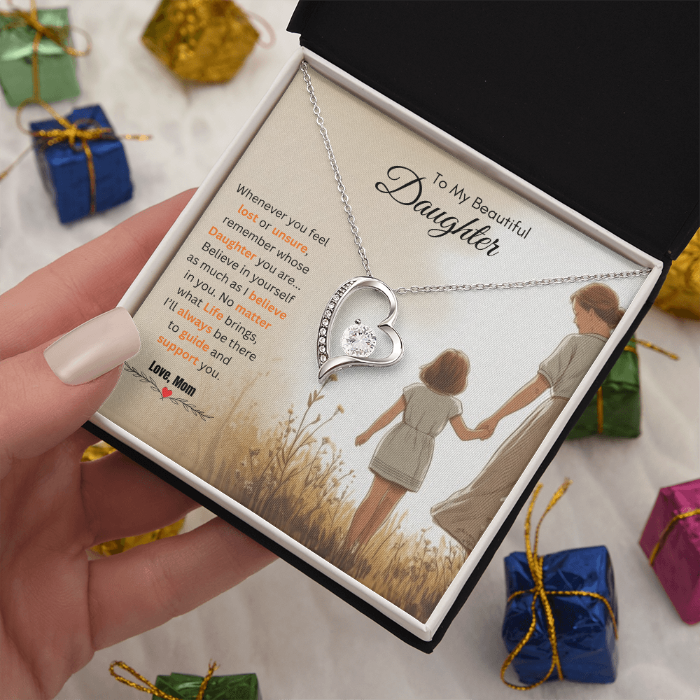 To My Beautiful Daughter Necklace from Mom – Uplifting & Motivational