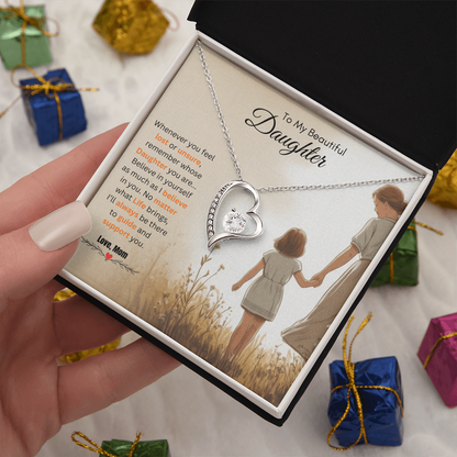 To My Beautiful Daughter Necklace from Mom – Uplifting & Motivational