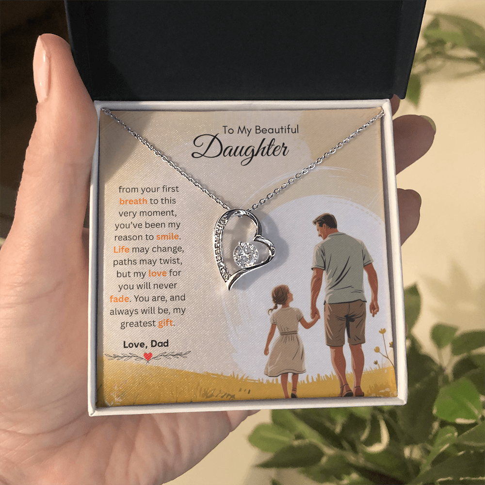 To My Beautiful Daughter Necklace from Dad – Loving & Sentimental