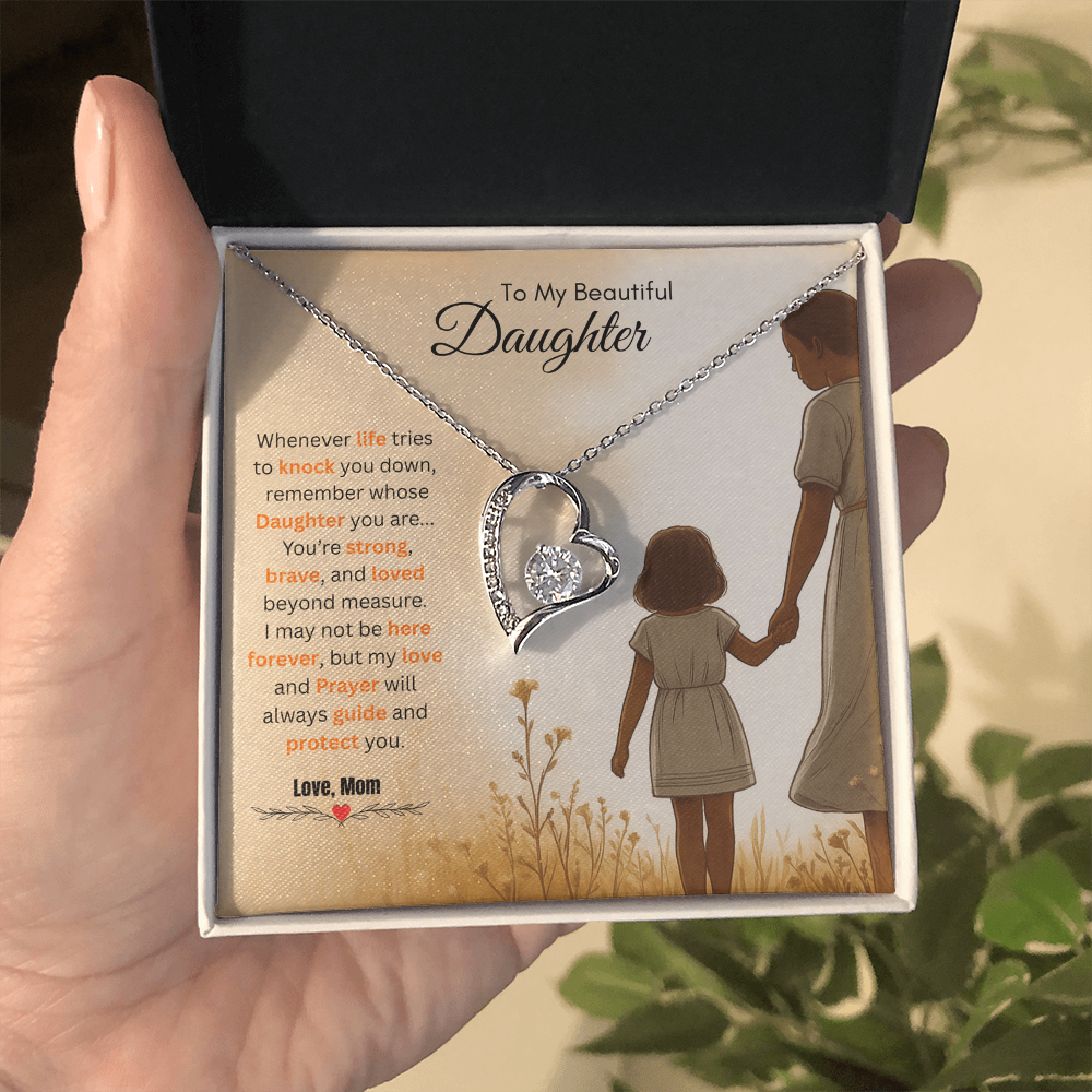 To My Beautiful Daughter Necklace from Mom – Bold & Empowering