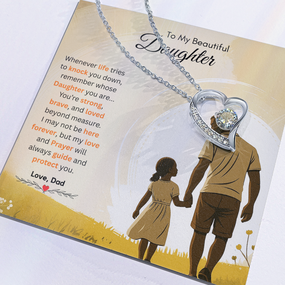 To My Beautiful Daughter Necklace from Dad – Bold & Empowering