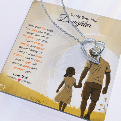To My Beautiful Daughter Necklace from Dad – Bold & Empowering
