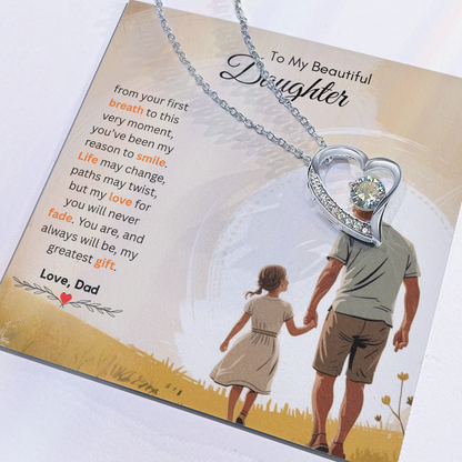 To My Beautiful Daughter Necklace from Dad – Loving & Sentimental
