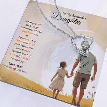 To My Beautiful Daughter Necklace from Dad – Uplifting & Motivational