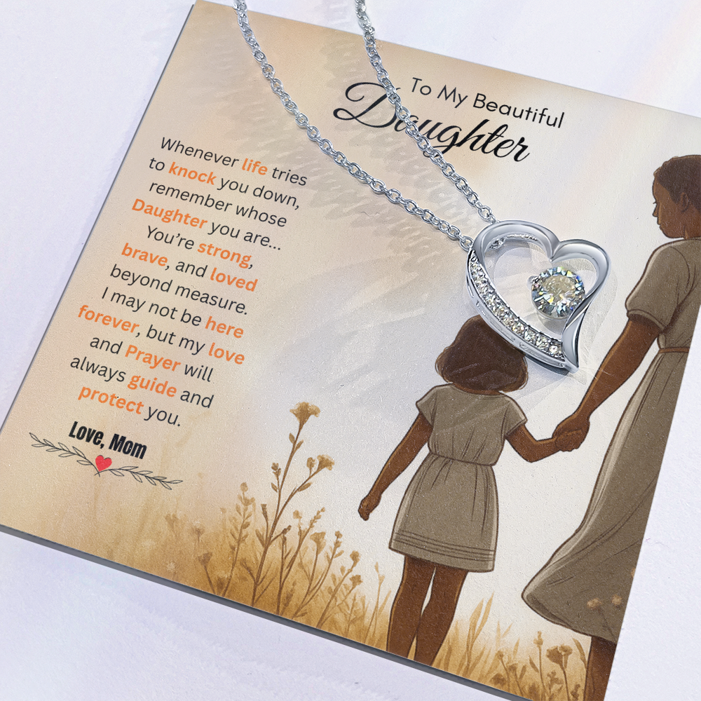To My Beautiful Daughter Necklace from Mom – Bold & Empowering