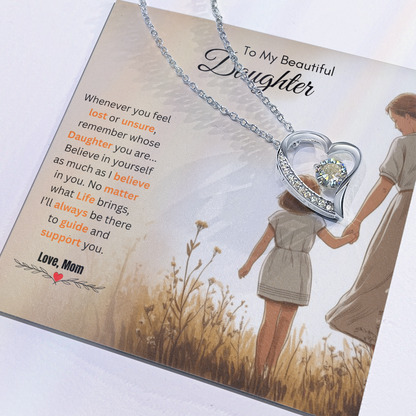 To My Beautiful Daughter Necklace from Mom – Uplifting & Motivational