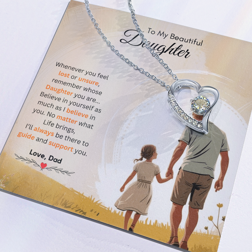 To My Beautiful Daughter Necklace from Dad – Faith-Based & Hopeful