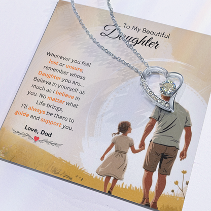 To My Beautiful Daughter Necklace from Dad – Faith-Based & Hopeful