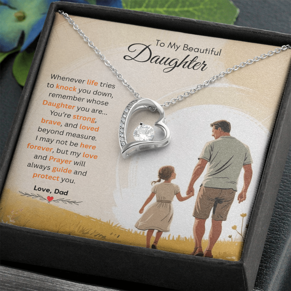 To My Beautiful Daughter Necklace from Dad – Heartfelt & Emotional