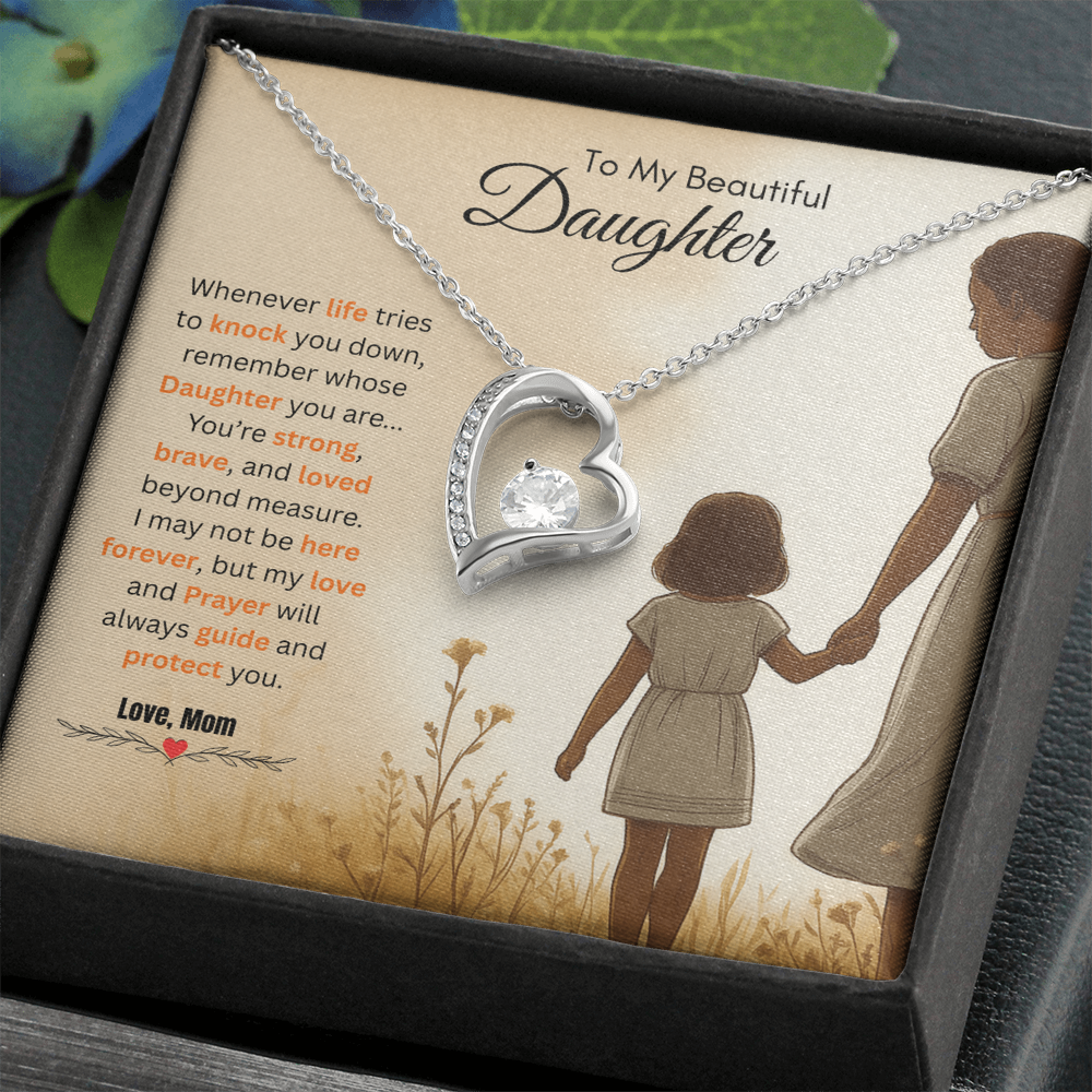 To My Beautiful Daughter Necklace from Mom – Bold & Empowering