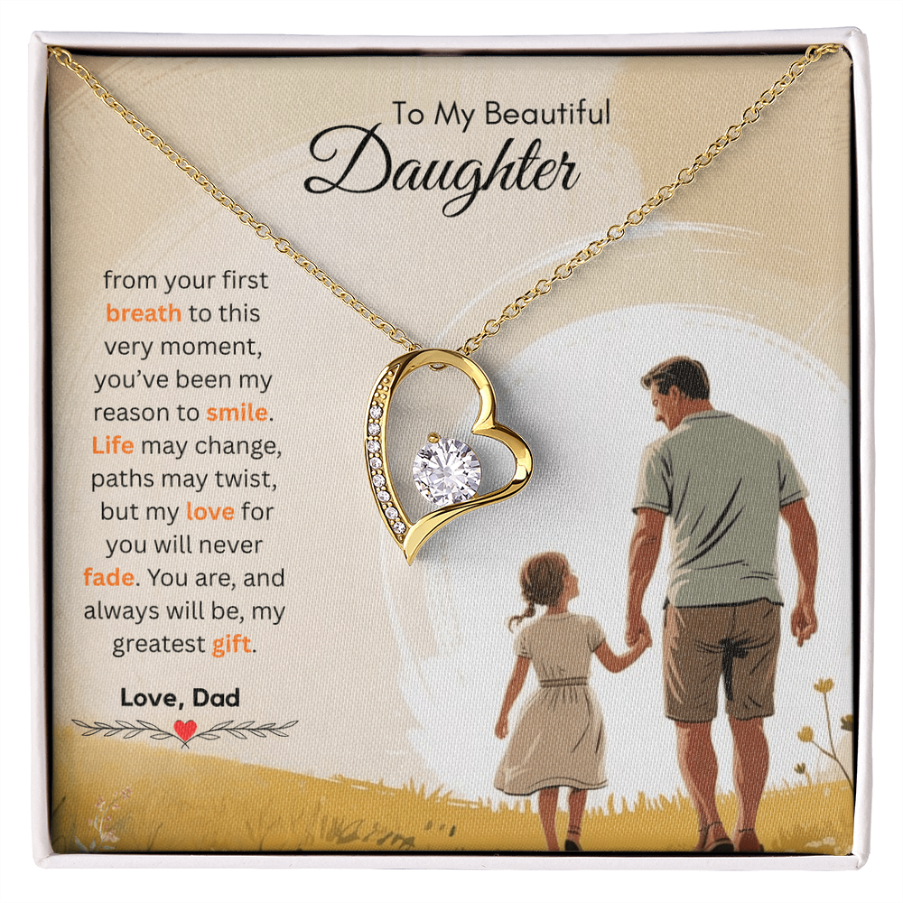 To My Beautiful Daughter Necklace from Dad – Loving & Sentimental