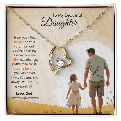 To My Beautiful Daughter Necklace from Dad – Loving & Sentimental