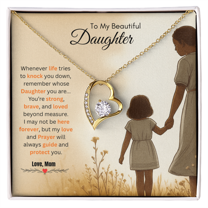 To My Beautiful Daughter Necklace from Mom – Bold & Empowering