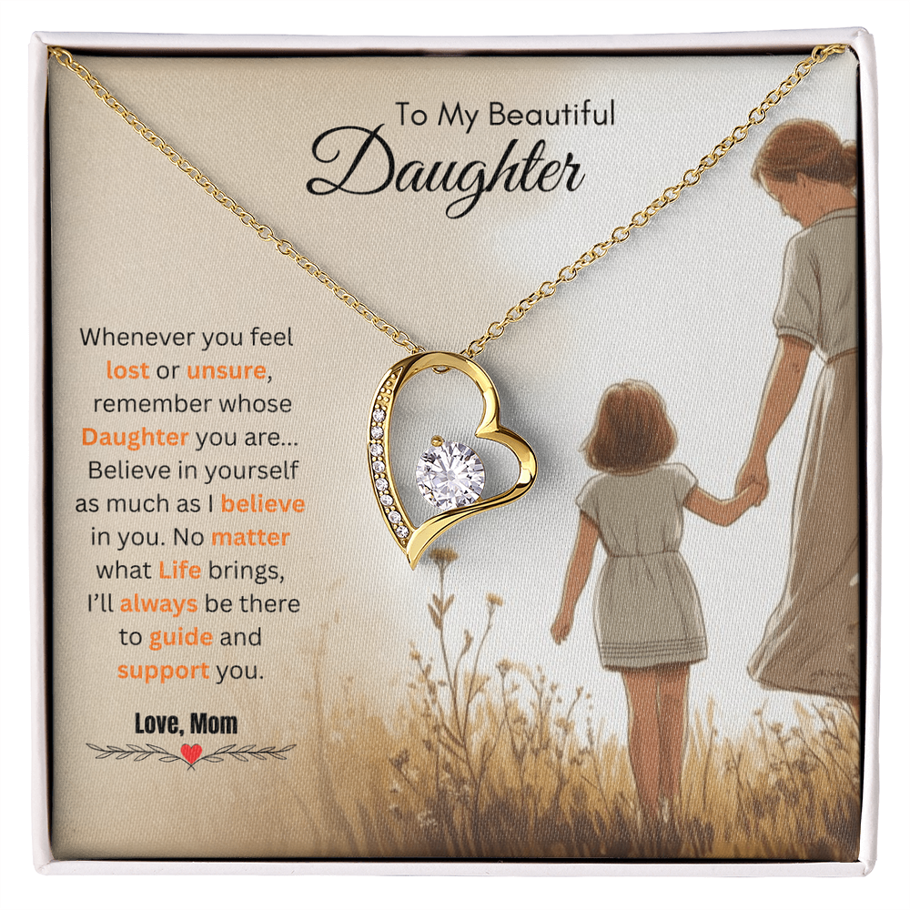 To My Beautiful Daughter Necklace from Mom – Uplifting & Motivational
