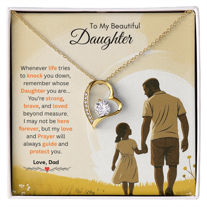 To My Beautiful Daughter Necklace from Dad – Bold & Empowering