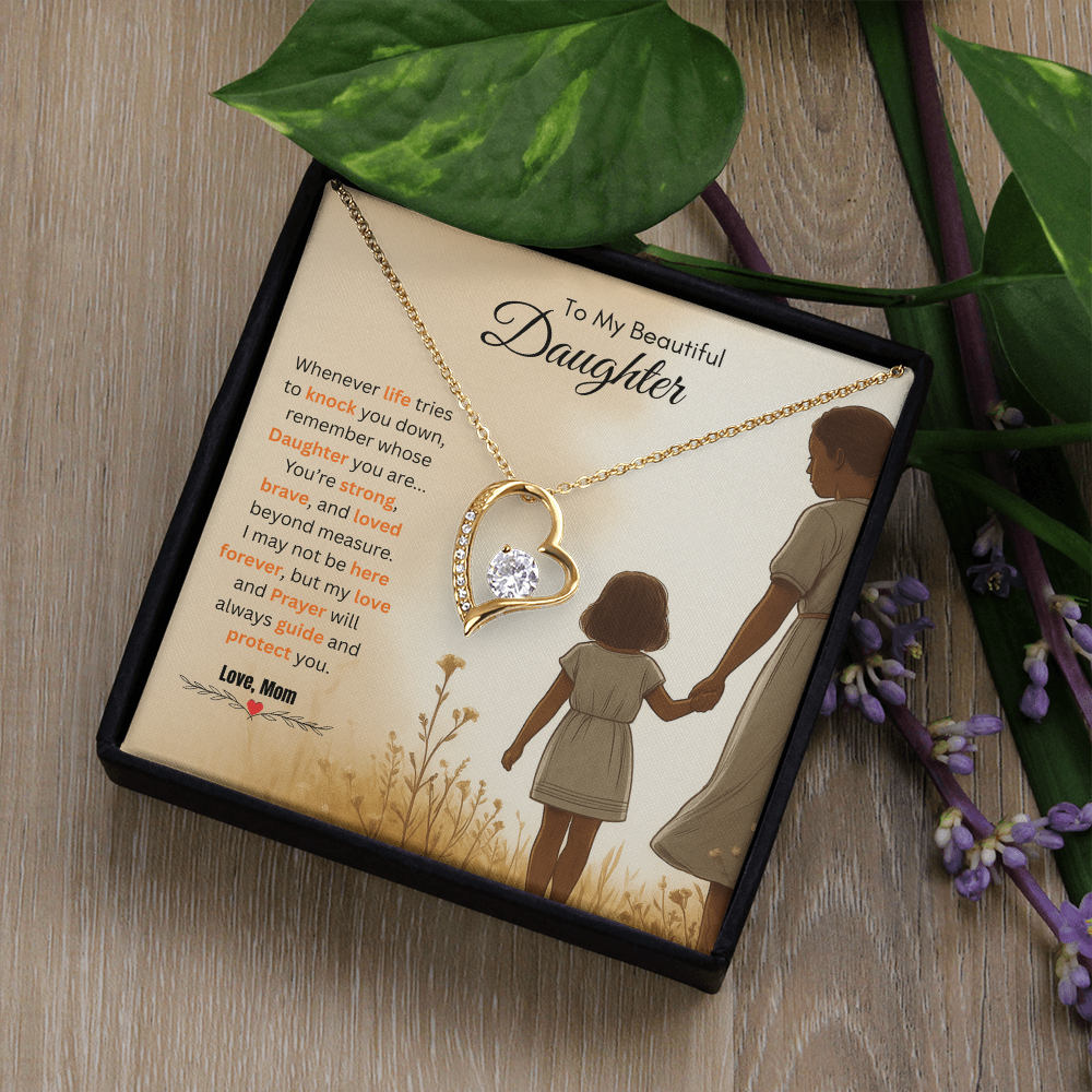 To My Beautiful Daughter Necklace from Mom – Bold & Empowering