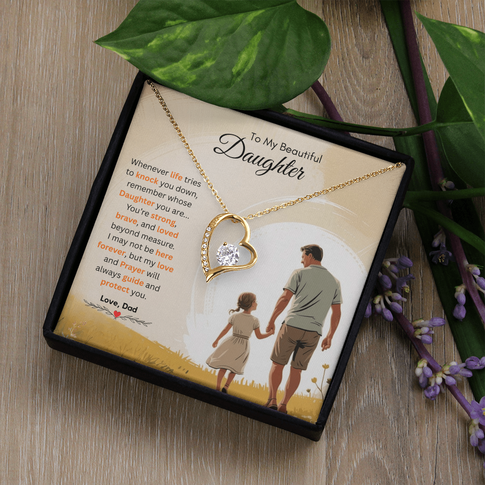 To My Beautiful Daughter Necklace from Dad – Heartfelt & Emotional