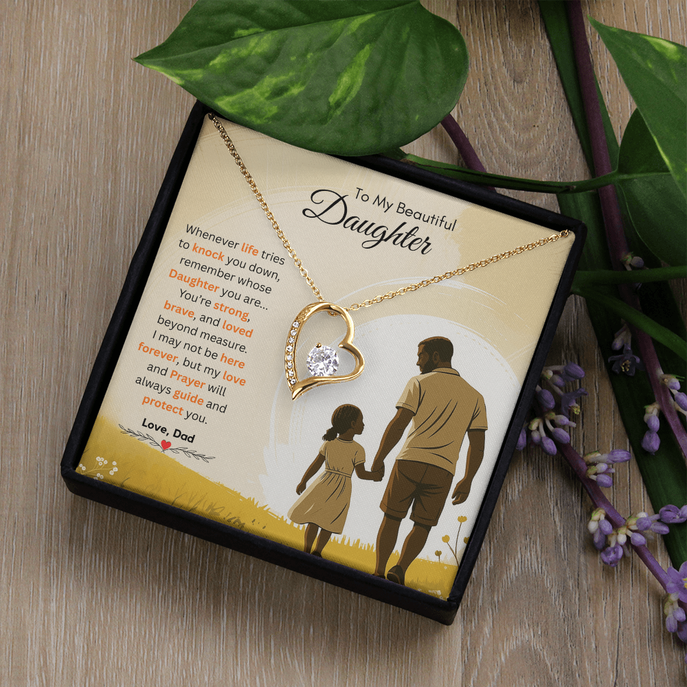 To My Beautiful Daughter Necklace from Dad – Bold & Empowering
