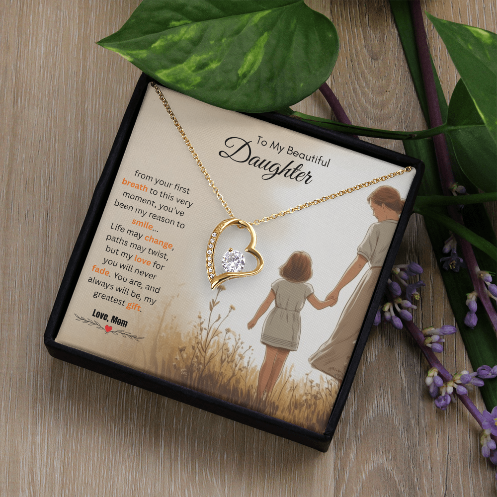 To My Beautiful Daughter Necklace from Mom – Faith-Based & Hopeful