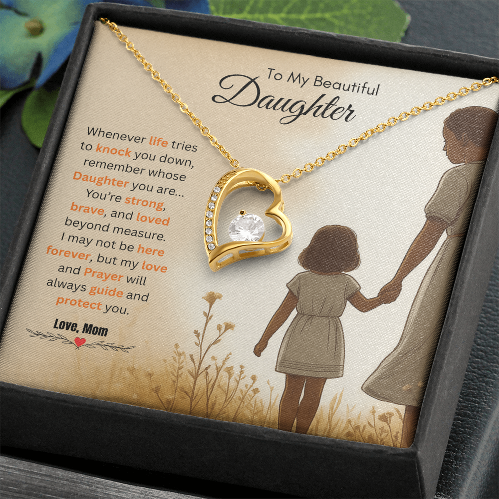 To My Beautiful Daughter Necklace from Mom – Bold & Empowering