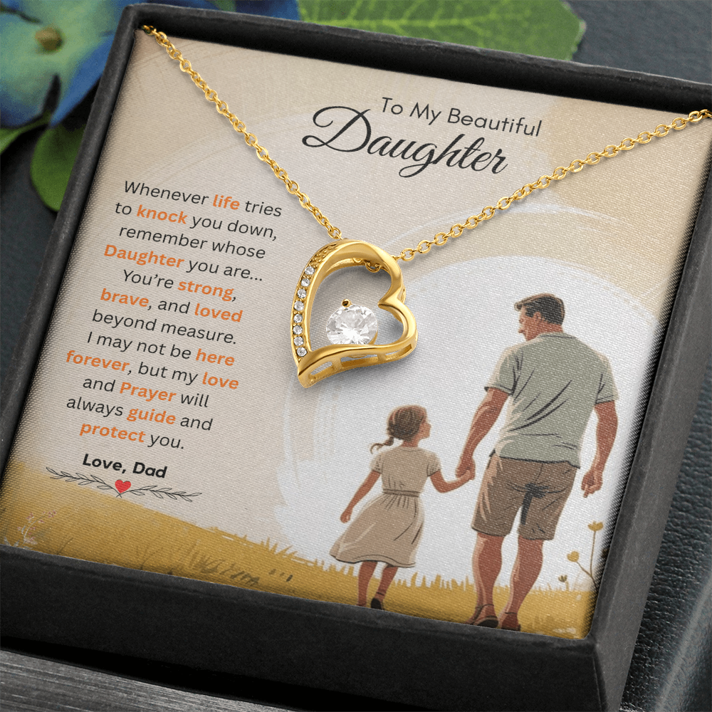 To My Beautiful Daughter Necklace from Dad – Heartfelt & Emotional