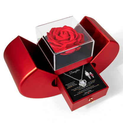 Birthday Gift for Daughter Necklace from Mom & Dad with Rose Gift Box