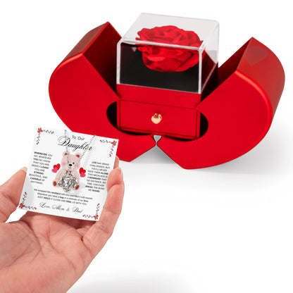 To Our Daughter Necklace from Mom & Dad - Aesthetic Pink with Luxury Box