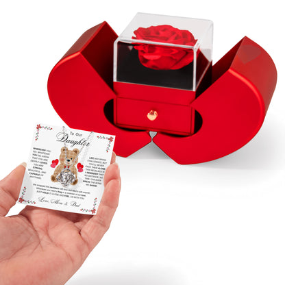 To Our Daughter Necklace from Mom & Dad - Aesthetic Brown with Luxury Box