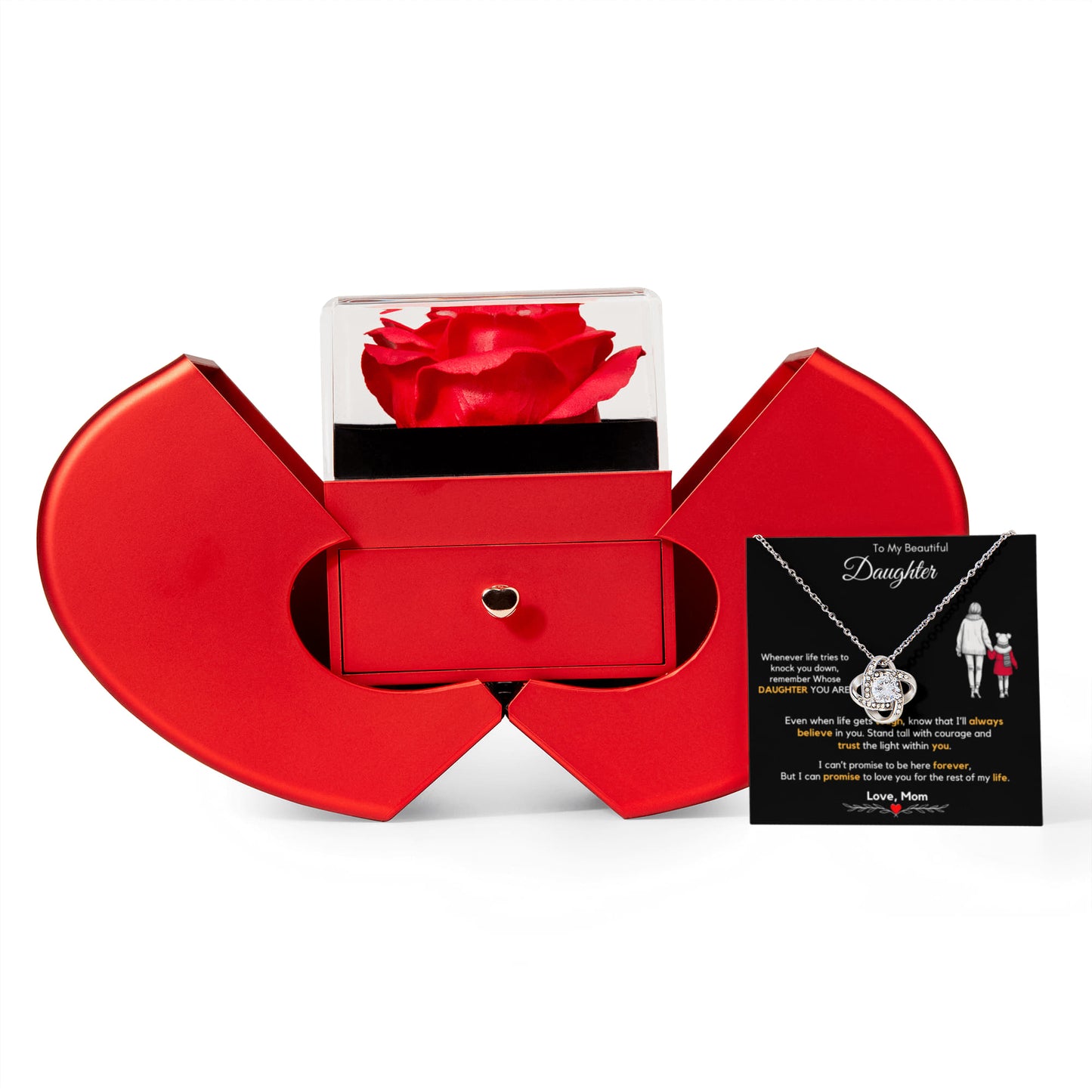 Birthday Gift for Daughter Necklace from Mom & Dad with Rose Gift Box