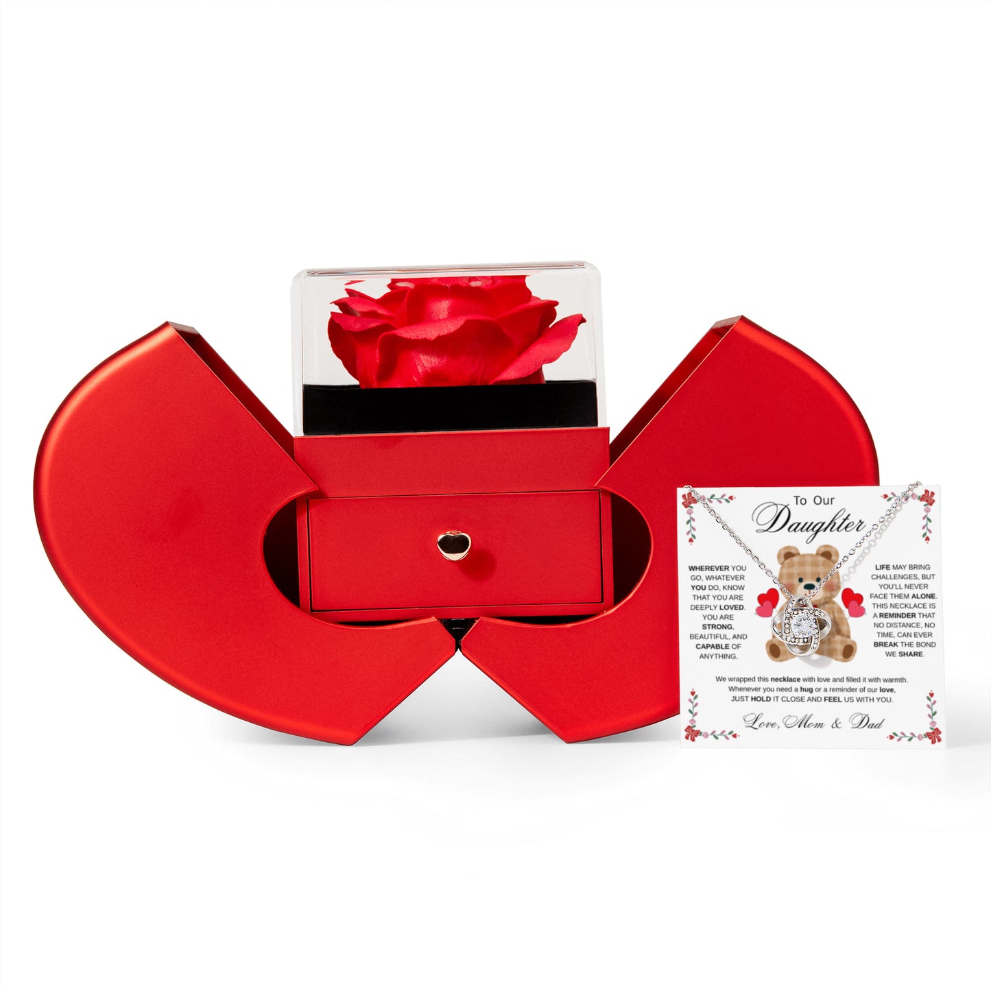 To Our Daughter Necklace from Mom & Dad - Aesthetic Brown with Luxury Box