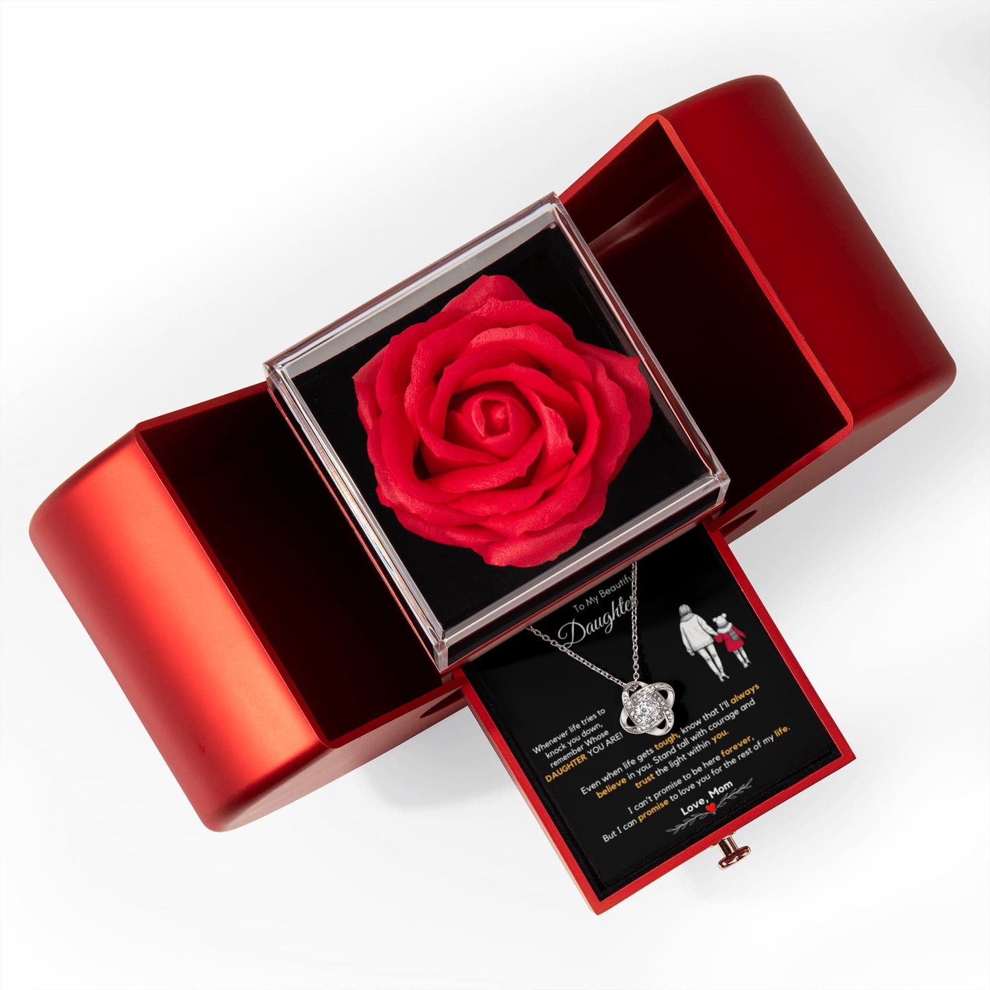 Birthday Gift for Daughter Necklace from Mom & Dad with Rose Gift Box