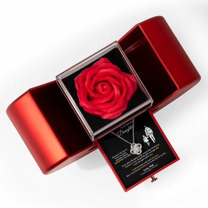 To My Daughter from Dad Necklace with Rose Gift Box