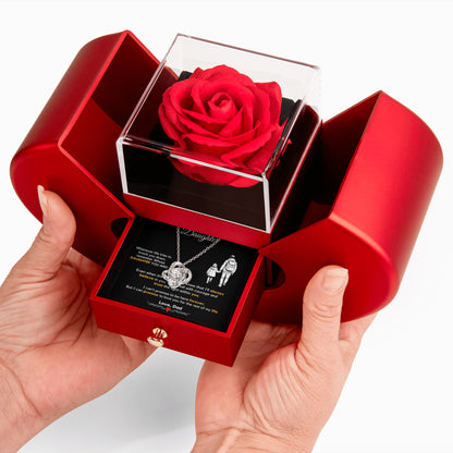 To My Daughter from Dad Necklace with Rose Gift Box