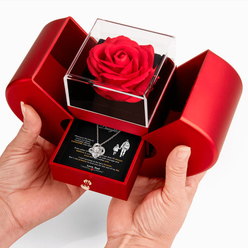 To My Daughter from Dad Necklace with Rose Gift Box