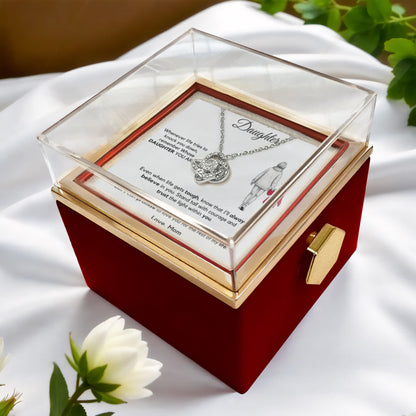 To My Beautiful Daughter Necklace from Mom with Rotating Gift Box
