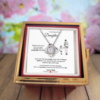 To My Beautiful Daughter Necklace from Dad with Rotating Gift Box